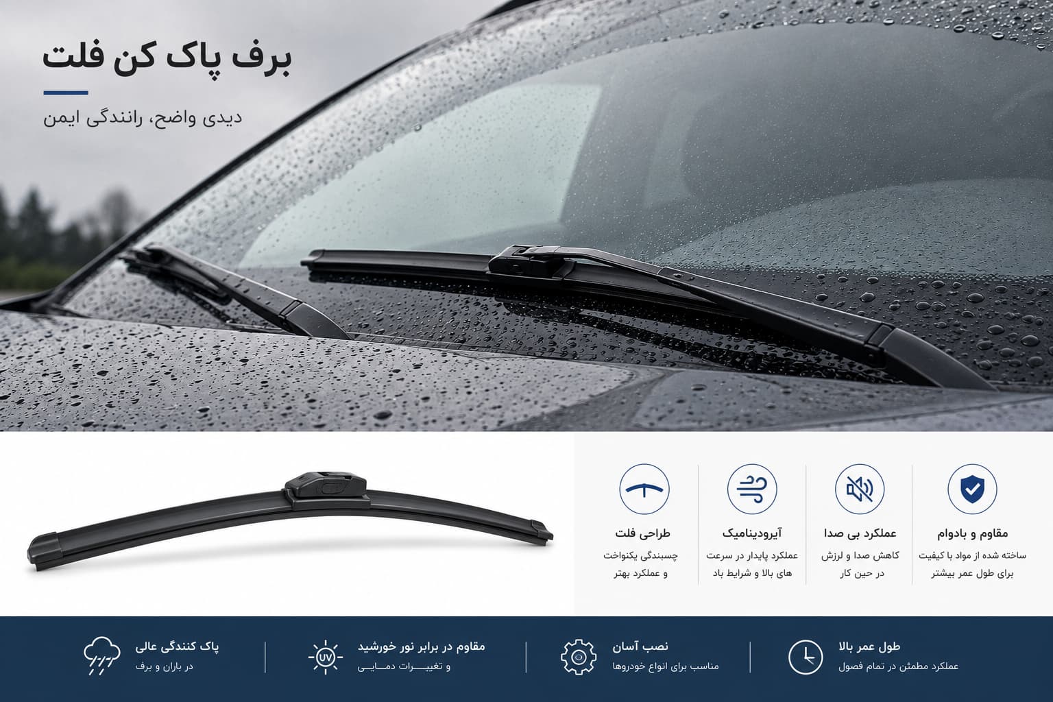 برف پاک کن فلت خودرو با طراحی آیرودینامیک