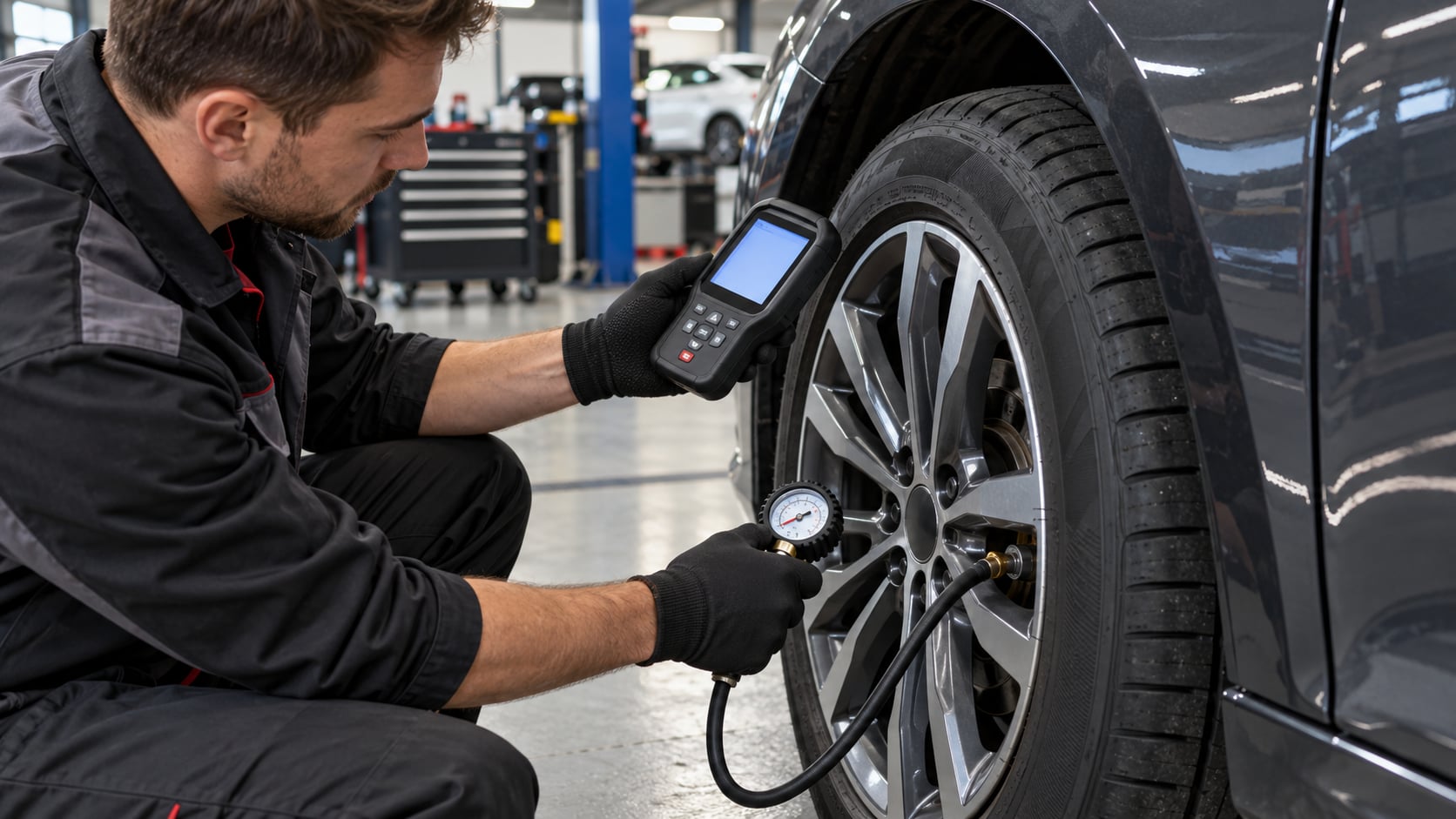 بررسی سنسور TPMS و فشار لاستیک برای تشخیص مشکل