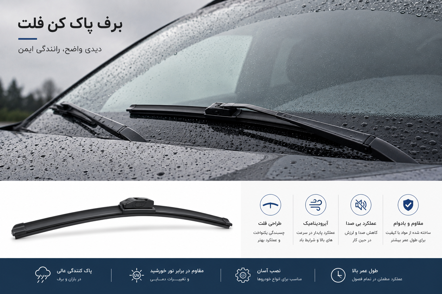 برف پاک کن فلت خودرو با طراحی آیرودینامیک